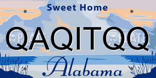 QAQITQQ Alabama License Plate