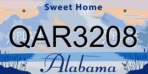 QAR3208 Alabama License Plate