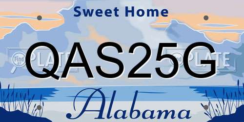 QAS25G Alabama License Plate