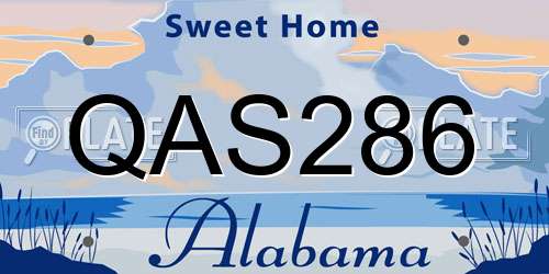 QAS286 Alabama License Plate