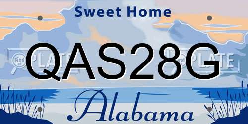 QAS28G Alabama License Plate