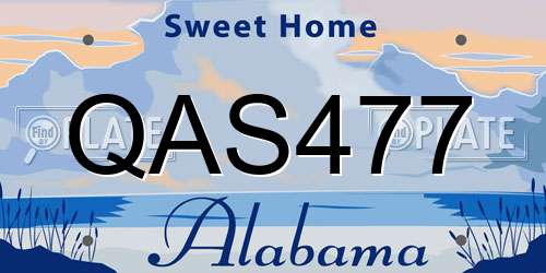 QAS477 Alabama License Plate