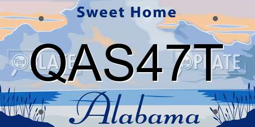 QAS47T Alabama License Plate