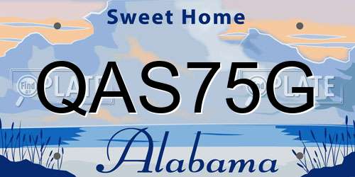 QAS75G Alabama License Plate