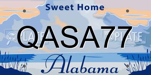 QASA77 Alabama License Plate