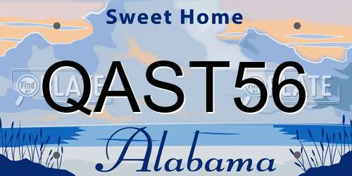 QAST56 Alabama License Plate
