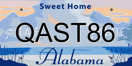 QAST86 Alabama License Plate