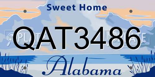 QAT3486 Alabama License Plate