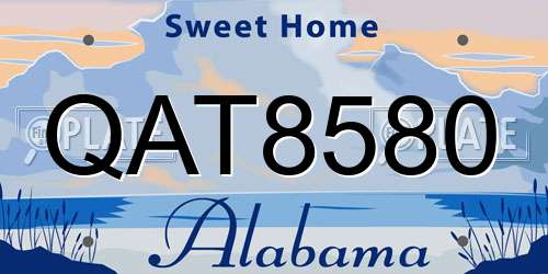 QAT8580 Alabama License Plate