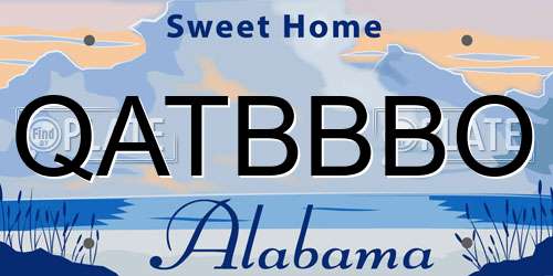 QATBBBO Alabama License Plate