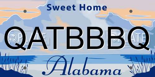 QATBBBQ Alabama License Plate