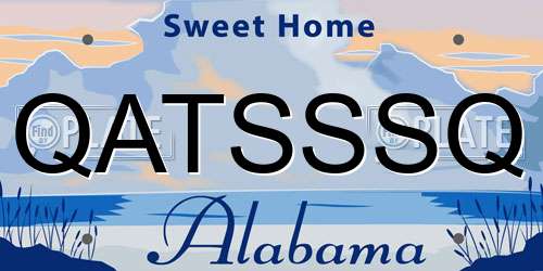 QATSSSQ Alabama License Plate