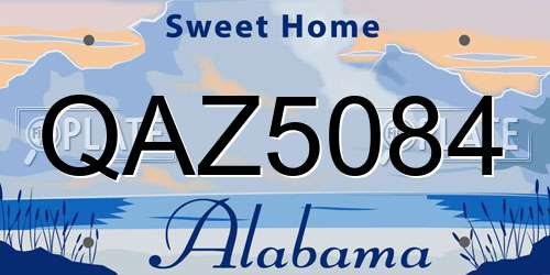QAZ5084 Alabama License Plate