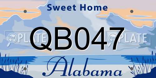 QB047 Alabama License Plate