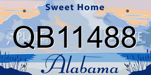 QB11488 Alabama License Plate