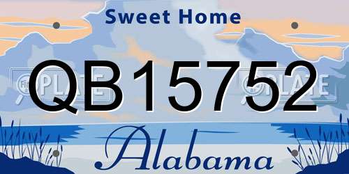 QB15752 Alabama License Plate
