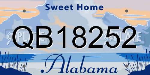 QB18252 Alabama License Plate