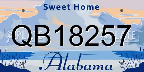 QB18257 Alabama License Plate