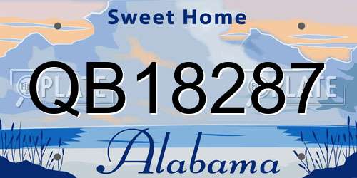 QB18287 Alabama License Plate