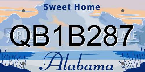 QB1B287 Alabama License Plate