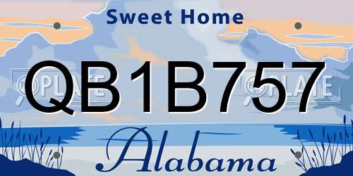 QB1B757 Alabama License Plate