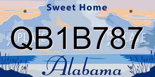 QB1B787 Alabama License Plate