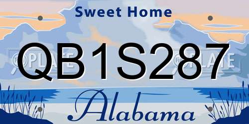 QB1S287 Alabama License Plate