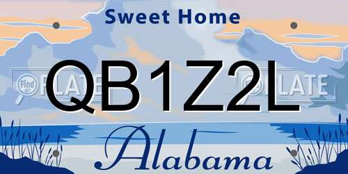 QB1Z2L Alabama License Plate