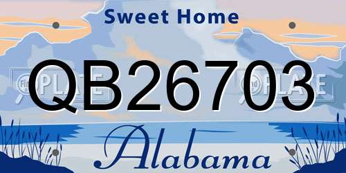 QB26703 Alabama License Plate
