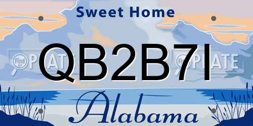QB2B7I Alabama License Plate