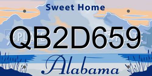QB2D659 Alabama License Plate