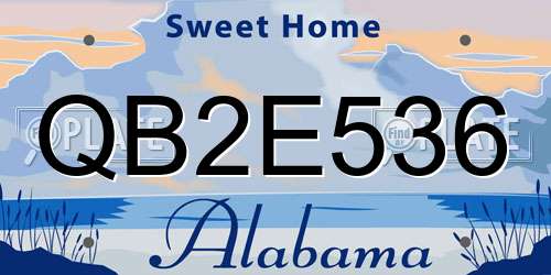 QB2E536 Alabama License Plate