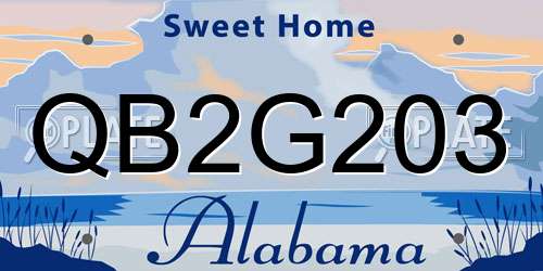 QB2G203 Alabama License Plate