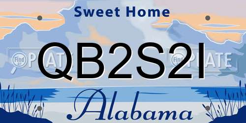 QB2S2I Alabama License Plate