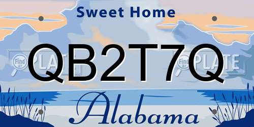 QB2T7Q Alabama License Plate