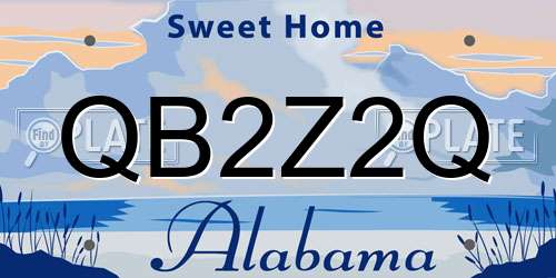 QB2Z2Q Alabama License Plate