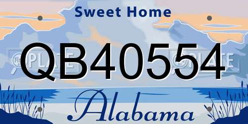 QB40554 Alabama License Plate