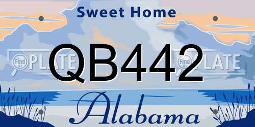 QB442 Alabama License Plate
