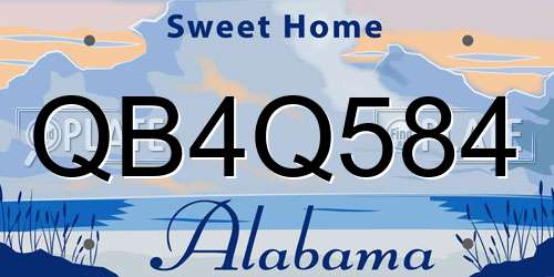 QB4Q584 Alabama License Plate