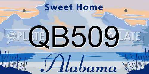 QB509 Alabama License Plate