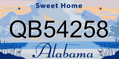 QB54258 Alabama License Plate