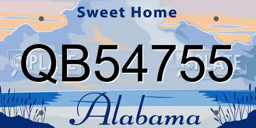 QB54755 Alabama License Plate