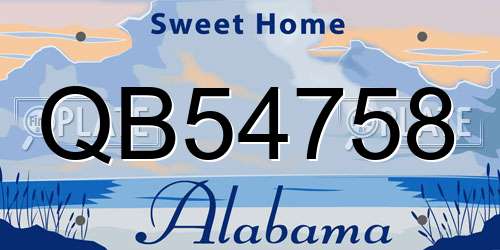 QB54758 Alabama License Plate