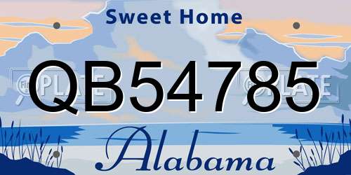 QB54785 Alabama License Plate