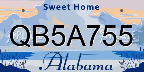QB5A755 Alabama License Plate