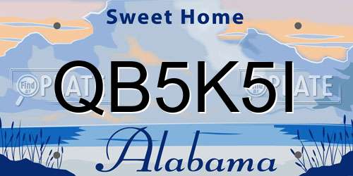 QB5K5I Alabama License Plate