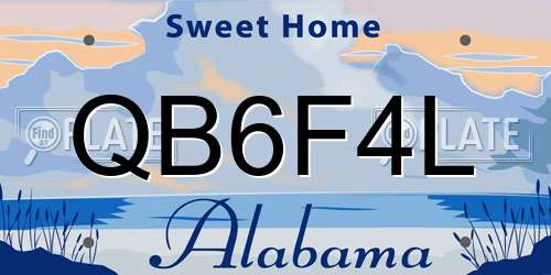 QB6F4L Alabama License Plate