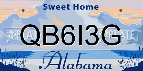 QB6I3G Alabama License Plate