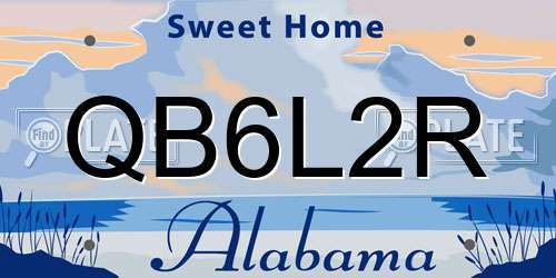QB6L2R Alabama License Plate