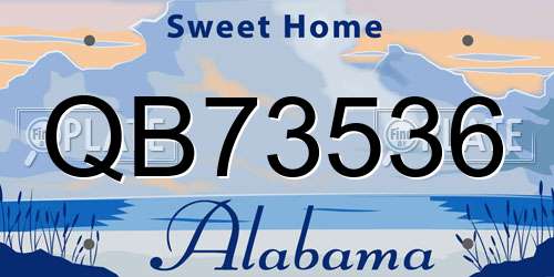 QB73536 Alabama License Plate